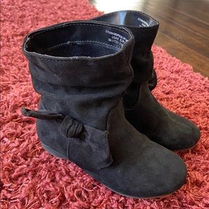 Toddler girls black ankle boots